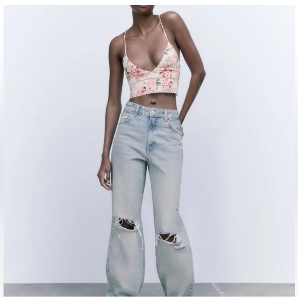 Zara Floral Crop Top